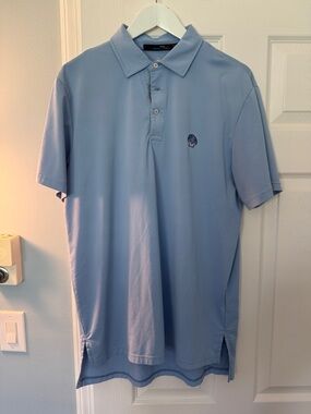 RLX Ralph Lauren Light Blue Men’s Polo with Shell Motif